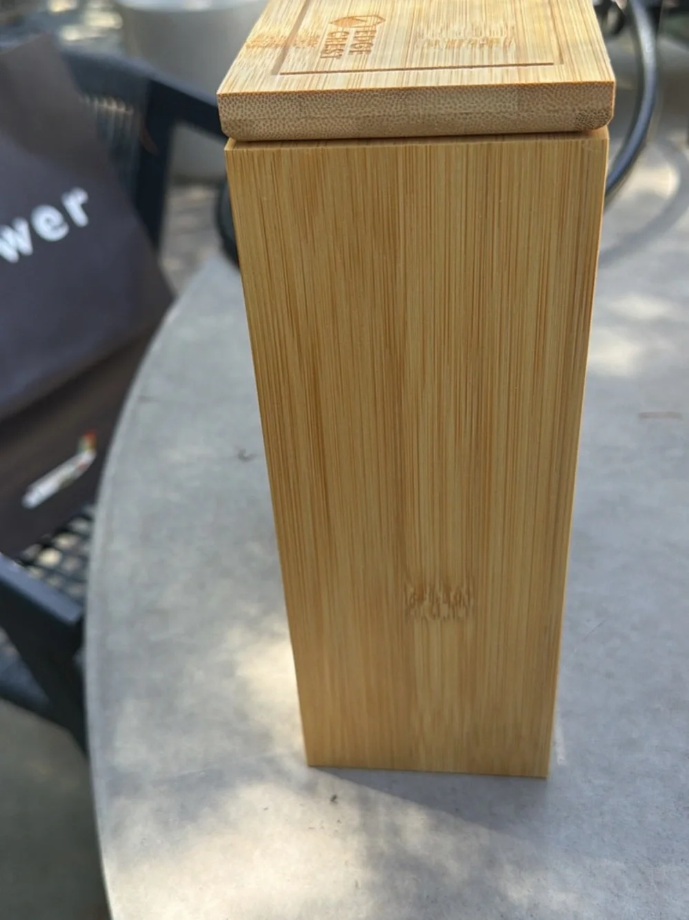 Wood & acrylic food/supply container.